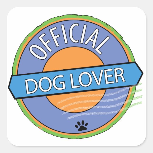 Official Dog Lover Square Sticker (Front)