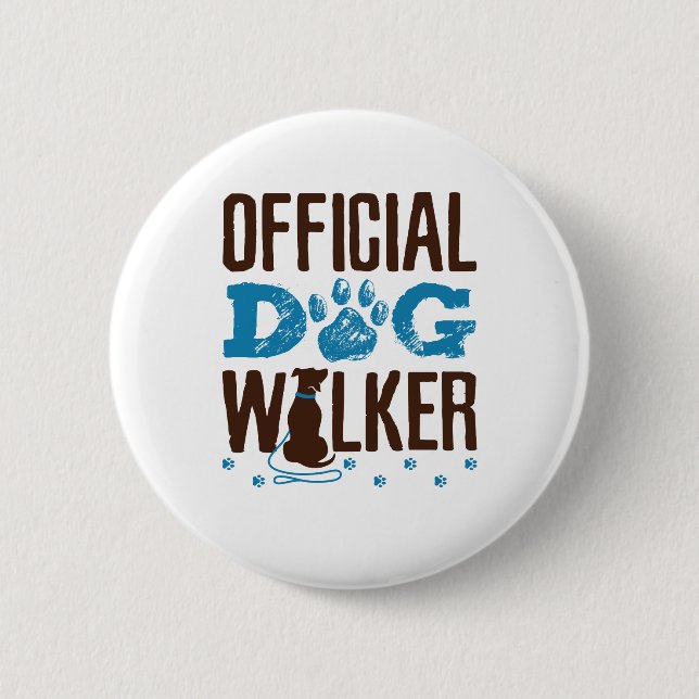 Official Dog Walker 6 Cm Round Badge (Front)