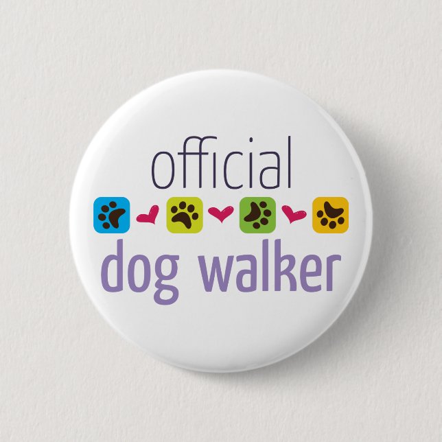 Official Dog Walker 6 Cm Round Badge (Front)