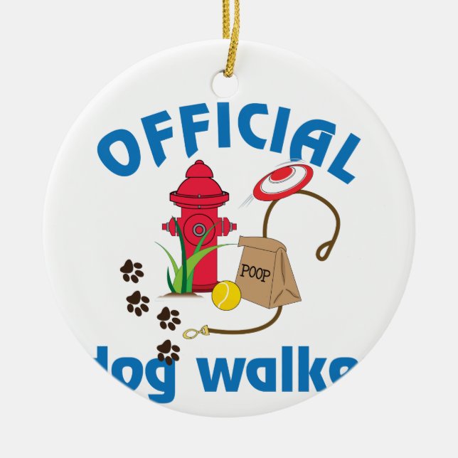 Official Dog Walker Ceramic Ornament (Front)