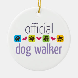 Official Dog Walker Ceramic Ornament