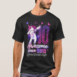 Official Double Digits 10 Years Old Dabbing Unicor T-Shirt