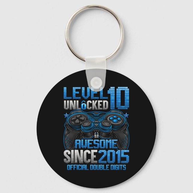 Official Double Digits Level 10 Unlocked 10th Birt Key Ring (Front)