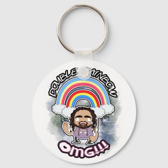 OFFICIAL Double Rainbow Key Chain! Ring (Front)