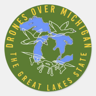 Official Drones Over Michigan Logo Sticker