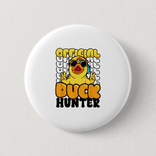 Official Duck Hunter Funny Rubber Duckie Hunting C 6 Cm Round Badge