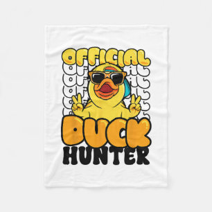 Official Duck Hunter Funny Rubber Duckie Hunting C Fleece Blanket