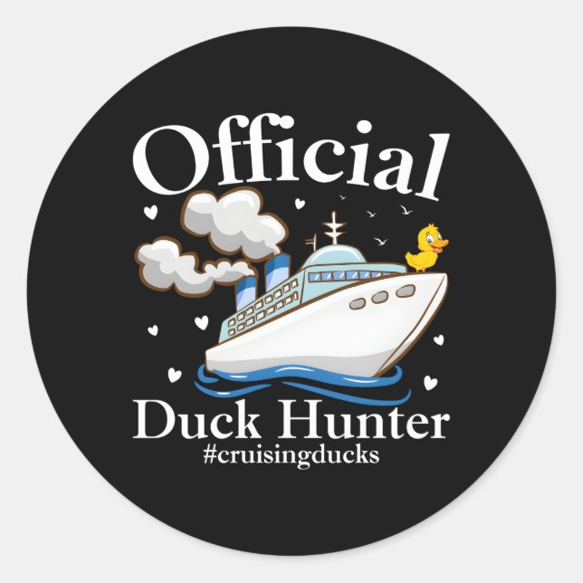 Official Duck Hunter Rubber Duck Cruising Cruise Classic Round Sticker (Front)