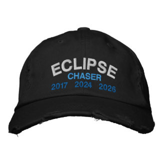 Official Eclipse Chaser Fun Saying Black Embroidered Hat
