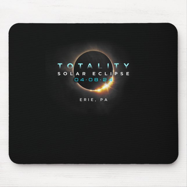 Official Eclipse Solar 2024 Erie  Mouse Pad (Front)