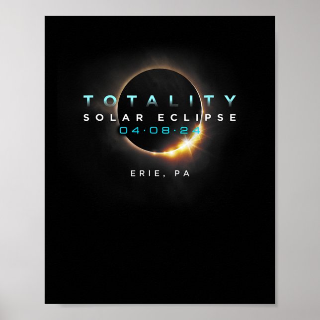 Official Eclipse Solar 2024 Erie  Poster (Front)