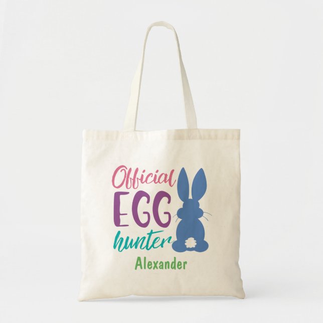 Official Egg Hunter Personalised Easter Bunny Kids Tote Bag (Front)