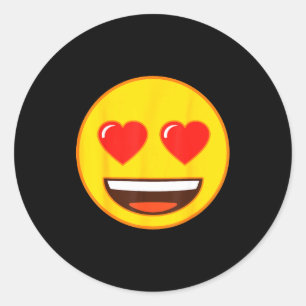Official Emoji Heart Eyes Yellow Smile Face Classic Round Sticker