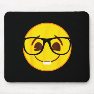 Official Emoji Nerd Gles Yellow Smile Face  Mouse Pad