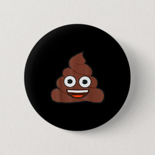Official Emoji Poop Happy Yellow Smile Face 6 Cm Round Badge
