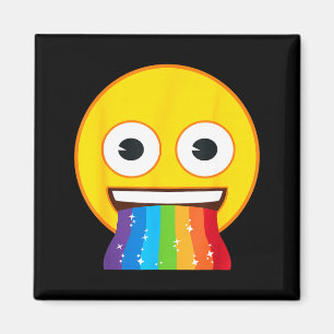 Official Emoji Rainbow Mouth Yellow Smile Face Magnet