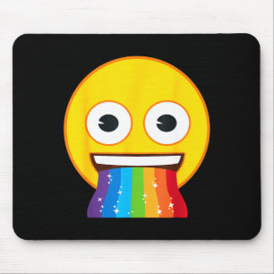 Official Emoji Rainbow Mouth Yellow Smile Face Mouse Pad