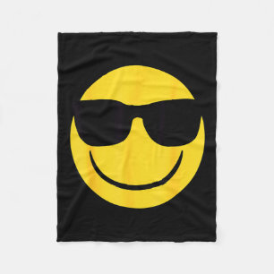 Official Emoji Retro Sungles Yellow Smile Face Fleece Blanket
