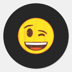 Official Emoji Wink Winking Yellow Smile Face Classic Round Sticker
