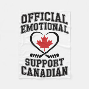Official Emotional Support Canadian Hockey Player Fleece Blanket