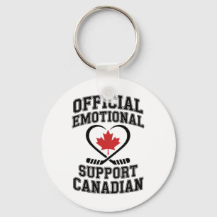 Official Emotional Support Canadian Hockey Player Key Ring