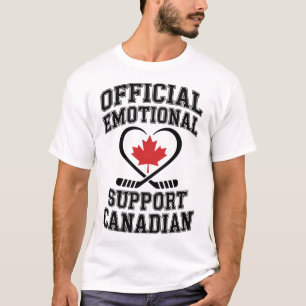 Official Emotional Support Canadian Hockey Player  T-Shirt