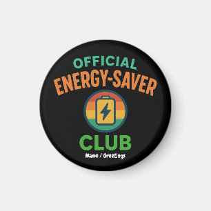 Official Energy-Saver Club Retro Battery Icon Fun Magnet
