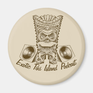 Official Exotic Tiki Island Podcast Artwork Button Magnet