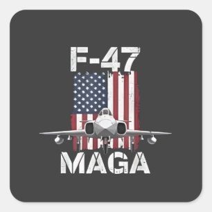 Official F47 Maga Fighter Jet F-47 Jet Fighter Air Square Sticker