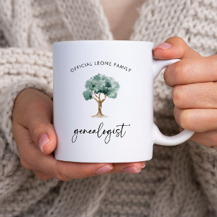 Official Family Genealogist with Tree   Stylish Coffee Mug
