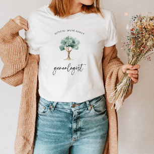 Official Family Genealogist with Tree Stylish T-Shirt