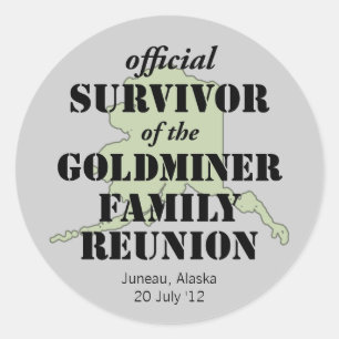 Official Family Reunion Survivor - Alaska Green Classic Round Sticker