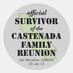 Official Family Reunion Survivor - California Gree Classic Round Sticker