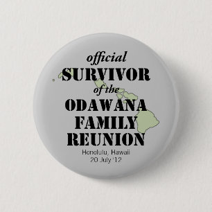 Official Family Reunion Survivor - Hawaii Green 6 Cm Round Badge