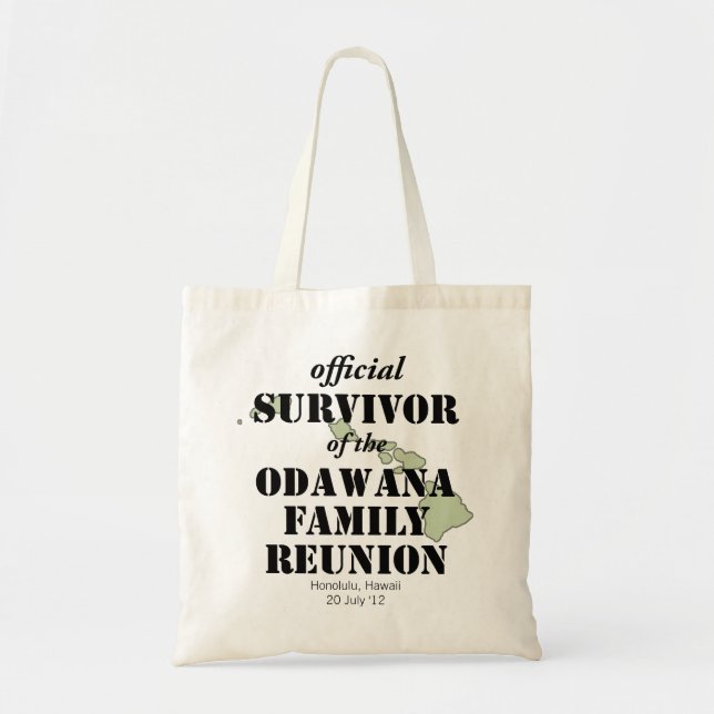 Official Family Reunion Survivor - Hawaii Green Tote Bag (Front)