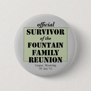 Official Family Reunion Survivor - Wyoming Green 6 Cm Round Badge
