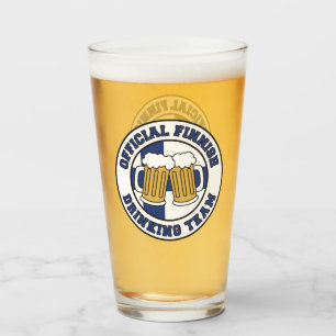 Official Finnish Drinking Team Flag Of Finland Glass