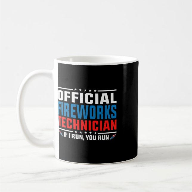 Official Fireworks Technician 4th Of July Pyro-tec Coffee Mug (Left)