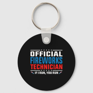Official Fireworks Technician 4th Of July Pyro-tec Key Ring
