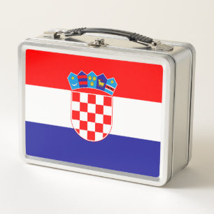 Official Flag of Croatia National Emblem Lunch B Metal Lunch Box