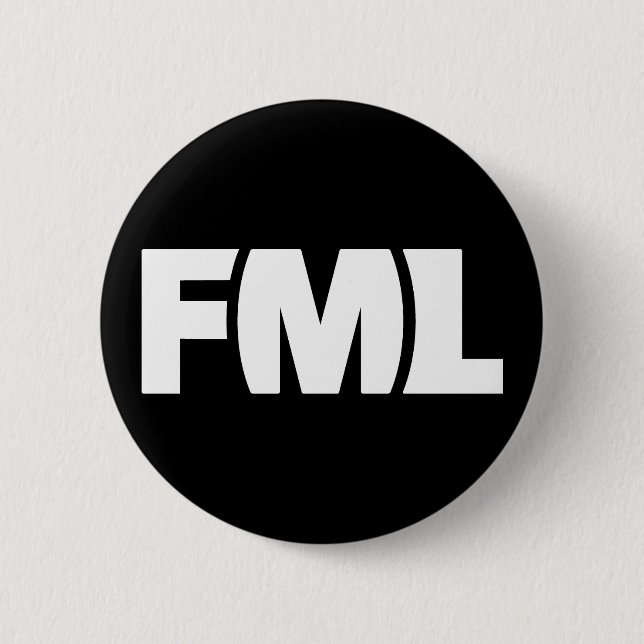 Official FML Badge: FML White/Black 6 Cm Round Badge (Front)