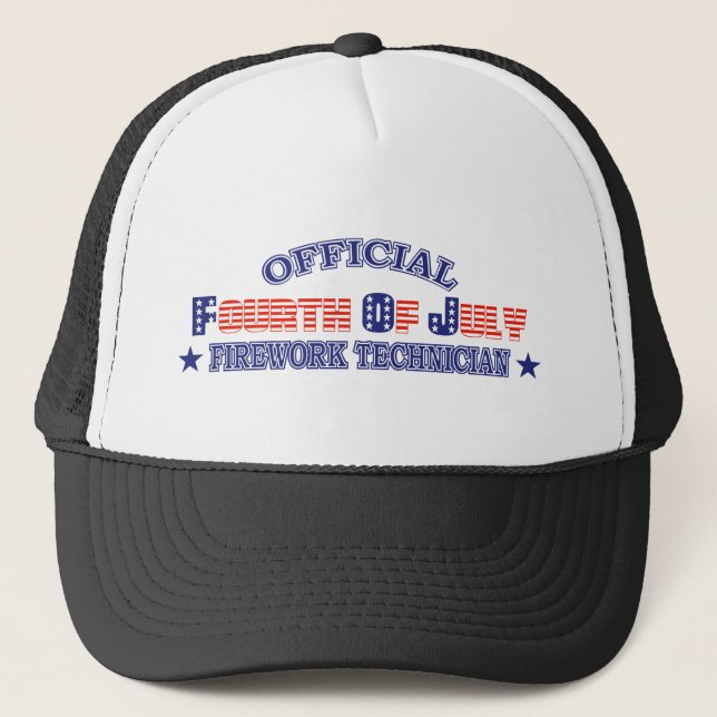 Official Fourth / 4th Of July Firework Technician Trucker Hat (Front)