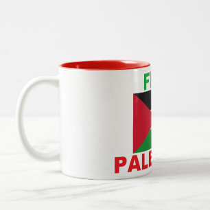 Official Free Palestine Free Gaza Palestine Flag Two-Tone Coffee Mug