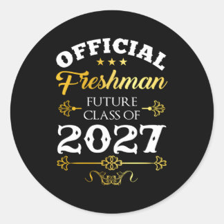 Official Fresh Future Class Of 2027 Decor First Da Classic Round Sticker
