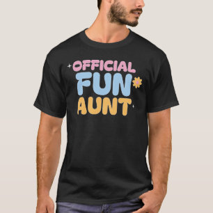 Official Fun Aunt Retro Bubble Letters Aunt Shirt