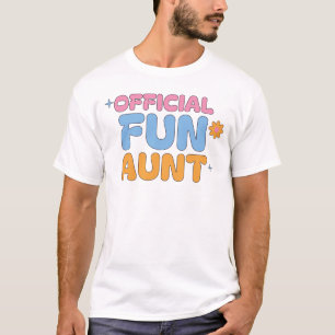 Official Fun Aunt Retro Bubble Letters Aunt Shirt