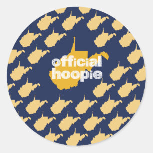 Official Fun West Virginia Hoopie Hoopy Classic Round Sticker