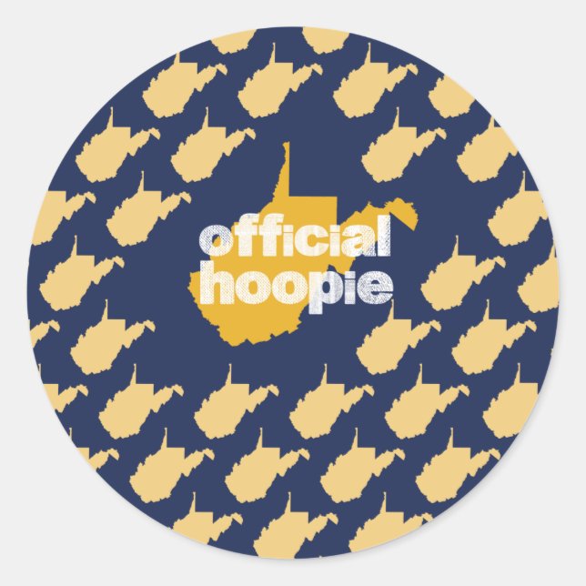 Official Fun West Virginia Hoopie Hoopy Classic Round Sticker (Front)