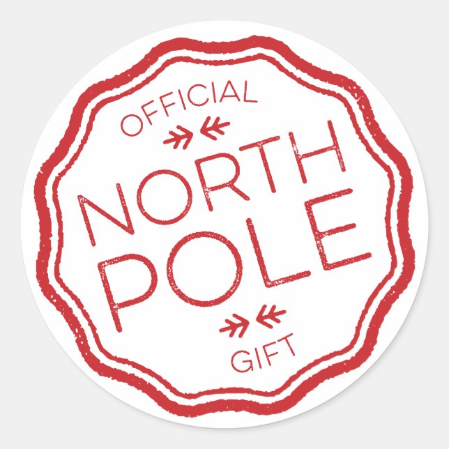 Official Gift from the North Pole Classic Round Sticker (Front)