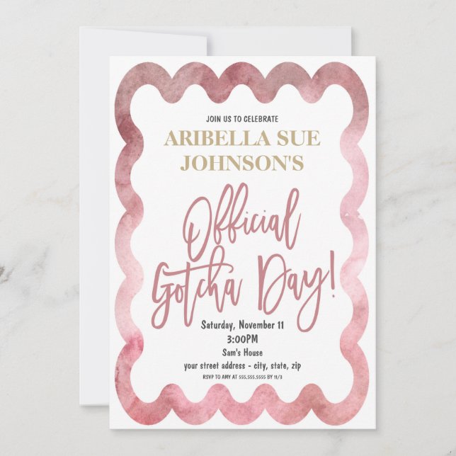 Official Gotcha Day Adoption Ceremony Invitation (Front)